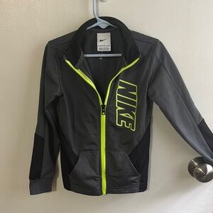 Boys:girls toddler Nike zip up track jacket grey & yellow/green 4T